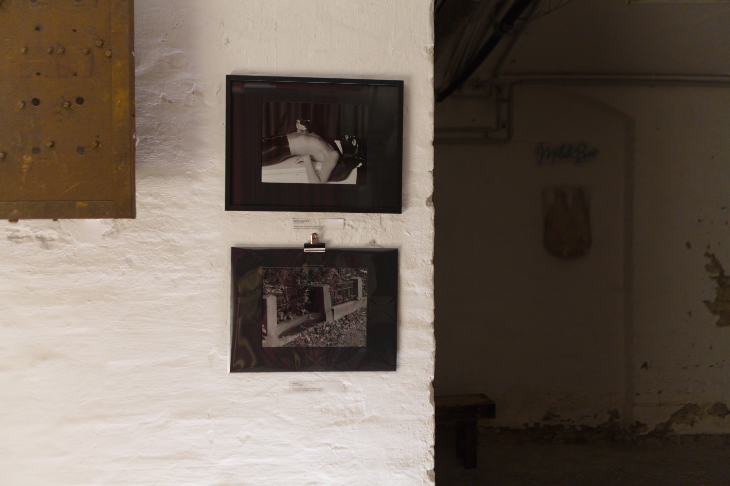 Installation view from photographic art exhibition at Pandora Art Gallery, Berlin, Germany. Two photographs mounted on the wall, Marta Entsagung III and Omen II.